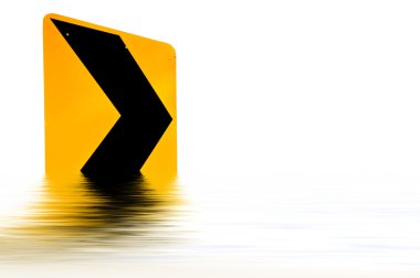 Arrows showing signs of the flood water. clipart