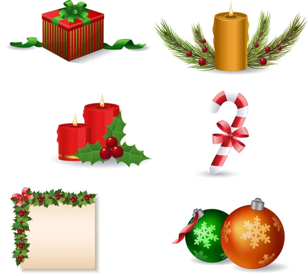 Ano Novo e conjunto de ícone de Natal — Vetor de Stock