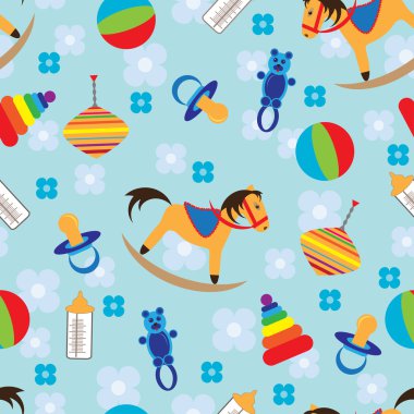 Seamless background with child toys clipart