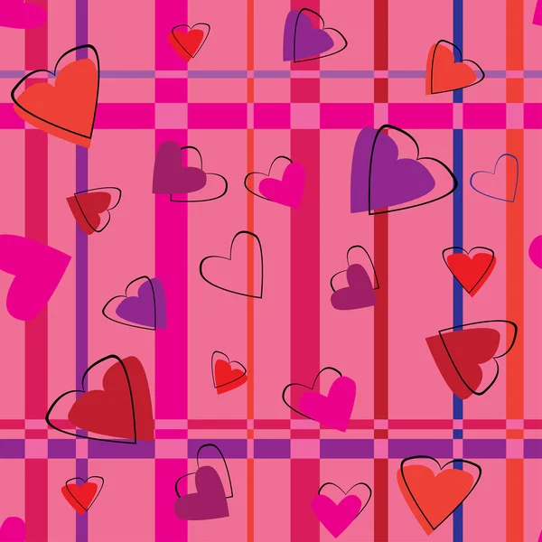 Valentin szívek varrat nélküli mintát — Stock Vector