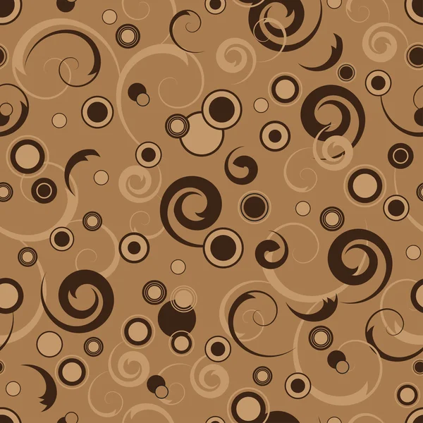 Безшовний візерунок з коричневими завитками — стоковий вектор