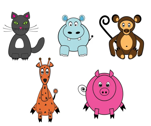 Drôle d'animaux de dessin animé — Image vectorielle