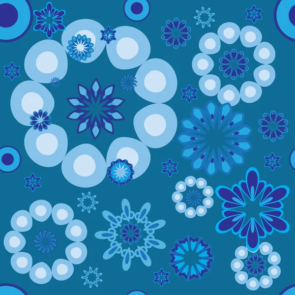 푸른 꽃무늬 — 스톡 벡터