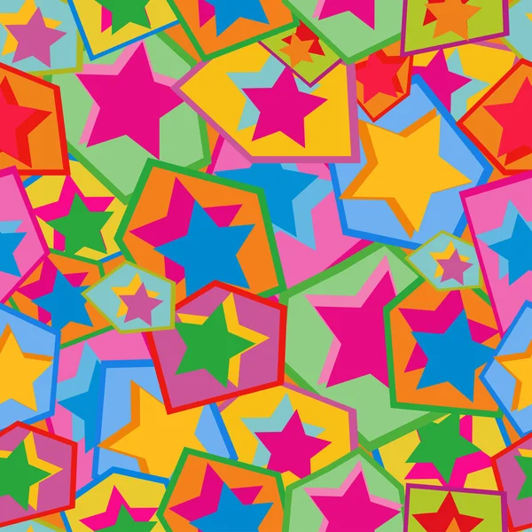 Colorful Stars Seamless Pattern — Stock Vector