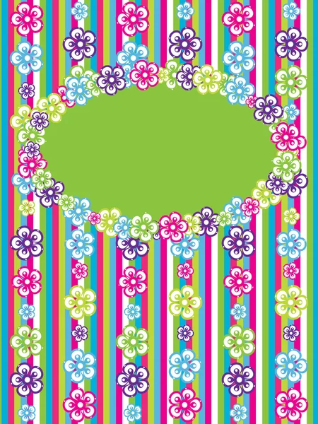 Carte de voeux avec motif de fleurs — Image vectorielle