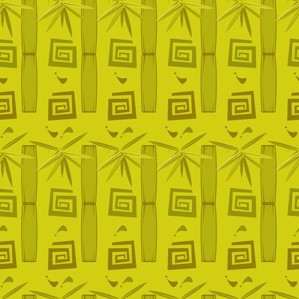 Nahtloses Muster mit grünem Bambus — Stockvektor