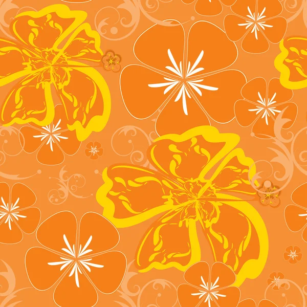 Sömlös orange hawaii mönster — Stock vektor