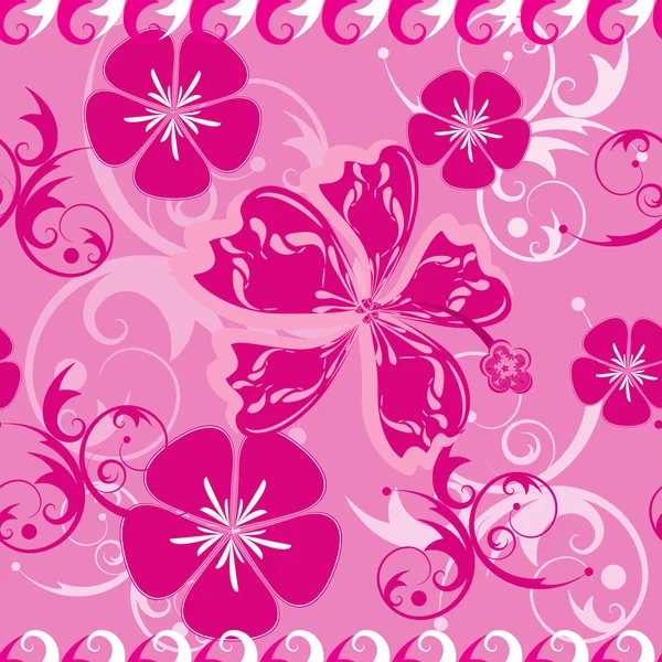 Motif Hawaï Rose Sans Couture — Image vectorielle