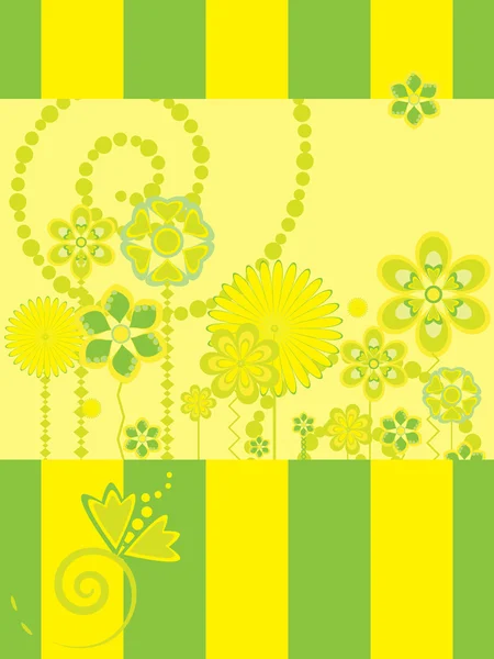 Tarjeta de felicitación con patrón de flores — Vector de stock