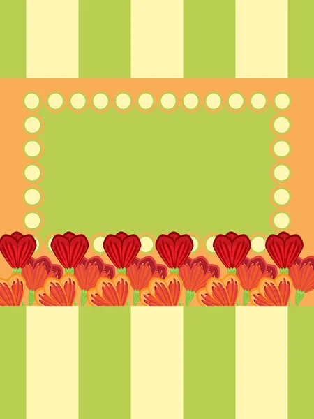 Tarjeta de felicitación con tulipanes — Vector de stock