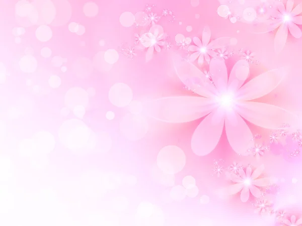 Abstrakte Rosa Hintergrund Mit Fraktalen Blüten — Stockfoto