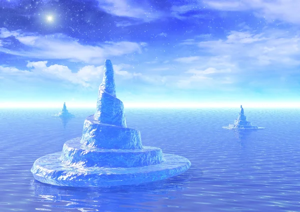 Background with icebergs — Stock Photo, Image