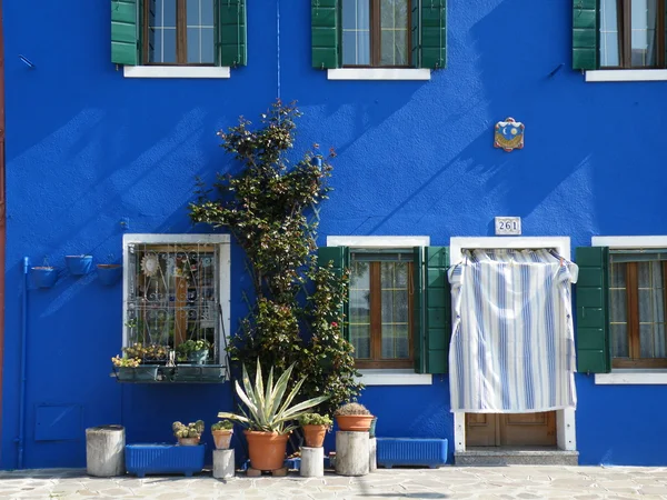 Burano blå hem — Stockfoto