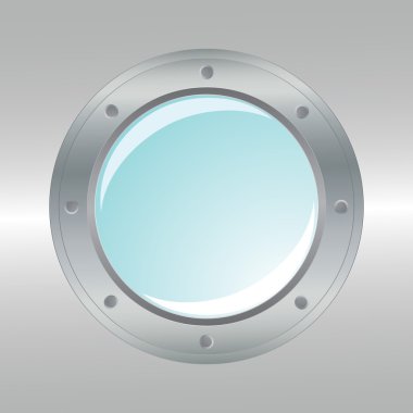 Vector realistic metallic porthole. Element for design. clipart