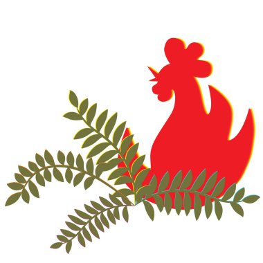 Firercook or fire rooster. clipart