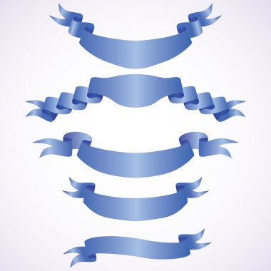 Set of blue banners clipart