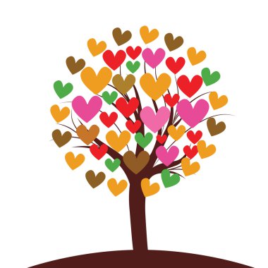 Valentines tree background, vector illustration, element for design clipart