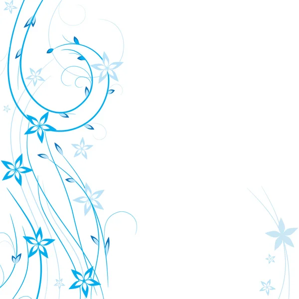 Fond Noël Floral Avec Des Fleurs Bleues Illustration Vectorielle — Image vectorielle