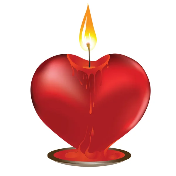 Valentýna svíčka — Stockový vektor