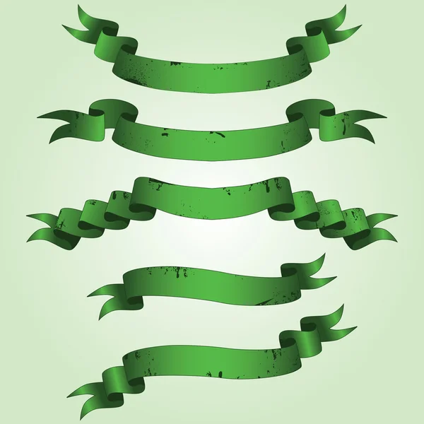 Vieilles Bannières Vertes Illustration Vectorielle Éléments Conception — Image vectorielle