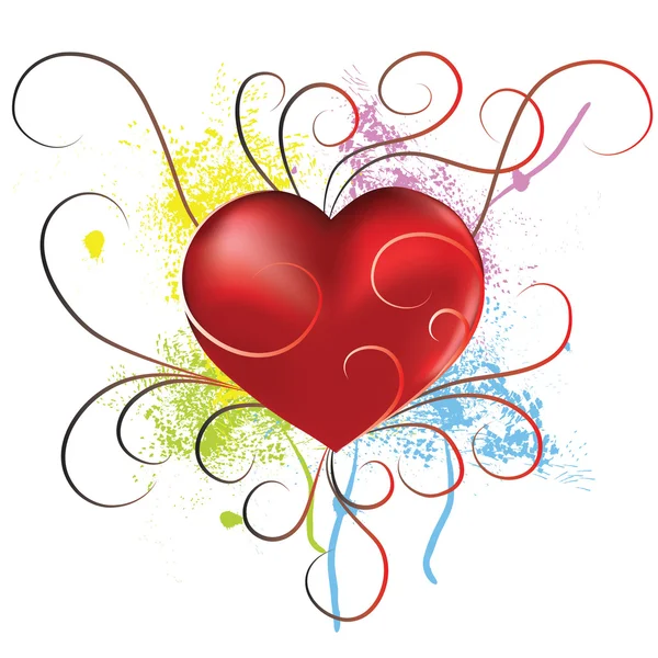 Sevgililer Günü Grunge Arka Kalp Tasarım Vektör Çizim Için Öğe — Stok Vektör