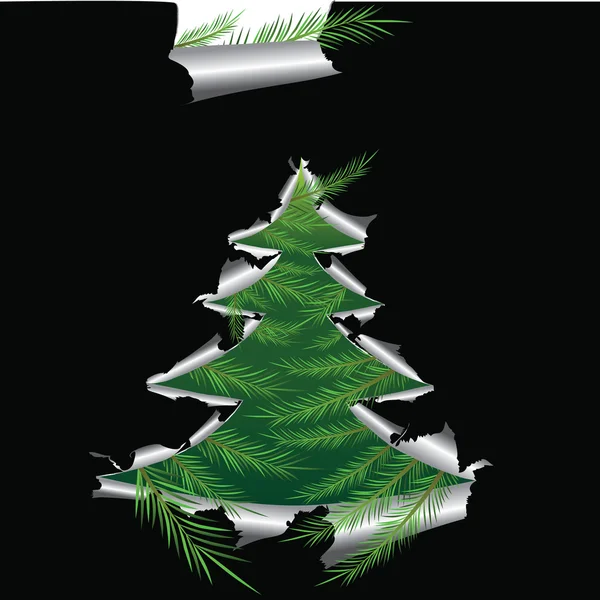 Papel Con Agujero Como Árbol Navidad Elementos Para Diseño Ilustración — Vector de stock
