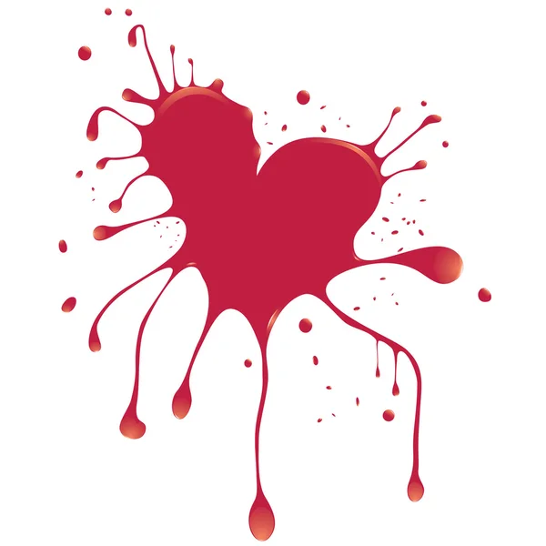 Corazón con sangre — Vector de stock