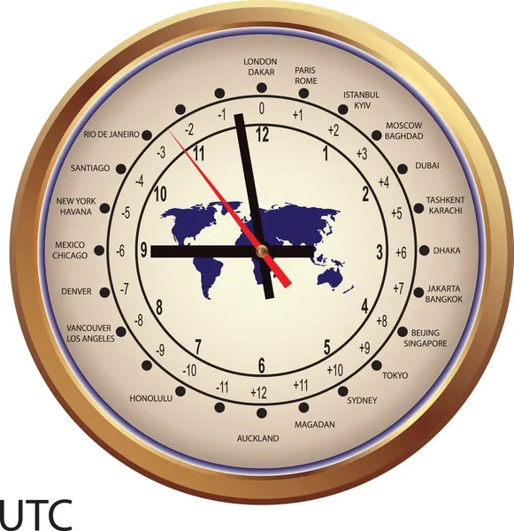 黄金时钟的时区 — 图库矢量图片