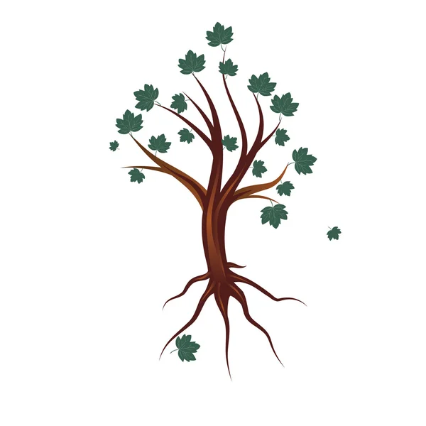 デザイン ベクトル イラストの葉の様式化された木 — ストックベクタ
