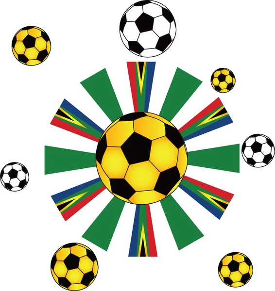 Soccer Balls Flag Element Design Vector Illustration — Stock Vector