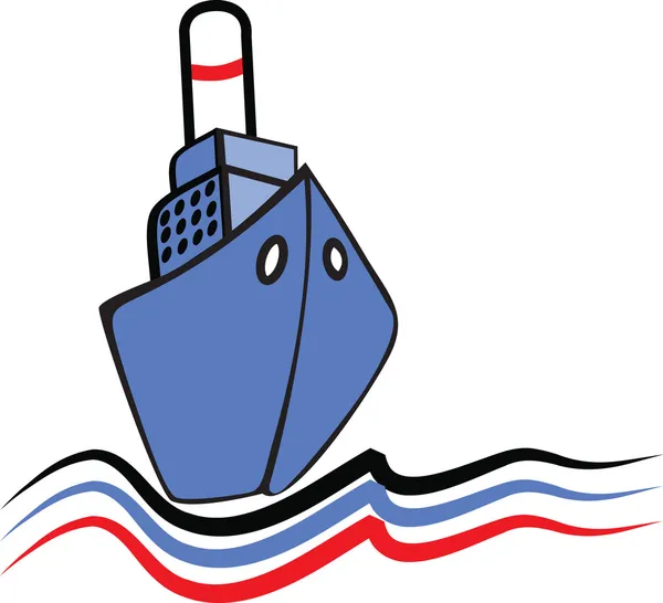 Segling ship emblem — Stock vektor