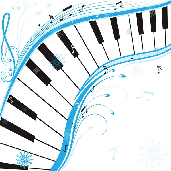 Musica Invernale Sottofondo Natalizio Illustrazione Vettoriale — Vettoriale Stock