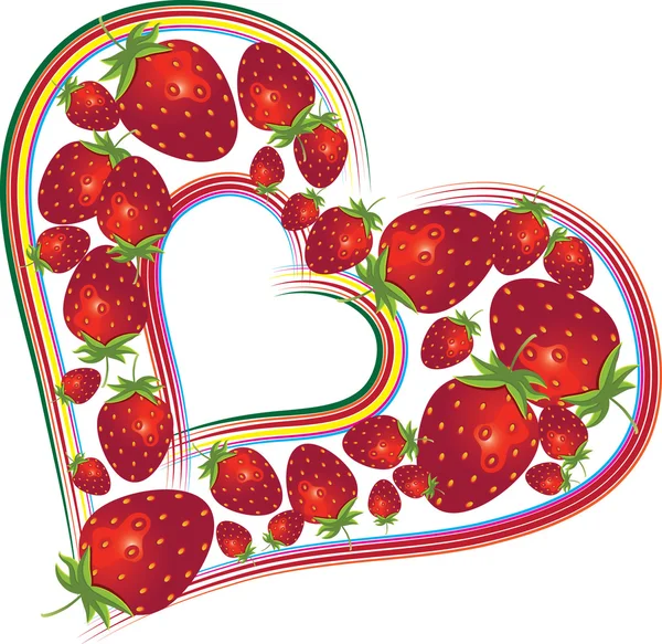 Φόντο ημέρα του Αγίου Βαλεντίνου με φράουλες — Διανυσματικό Αρχείο