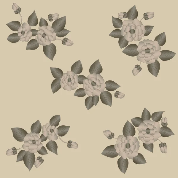 Sömlös Blommönster Med Rosor Vektor Illustration — Stock vektor
