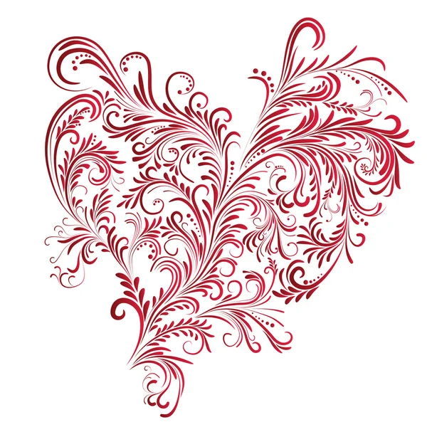 Абстрактное Цветочное Сердце Фон Валентина Векторная Иллюстрация — стоковый вектор