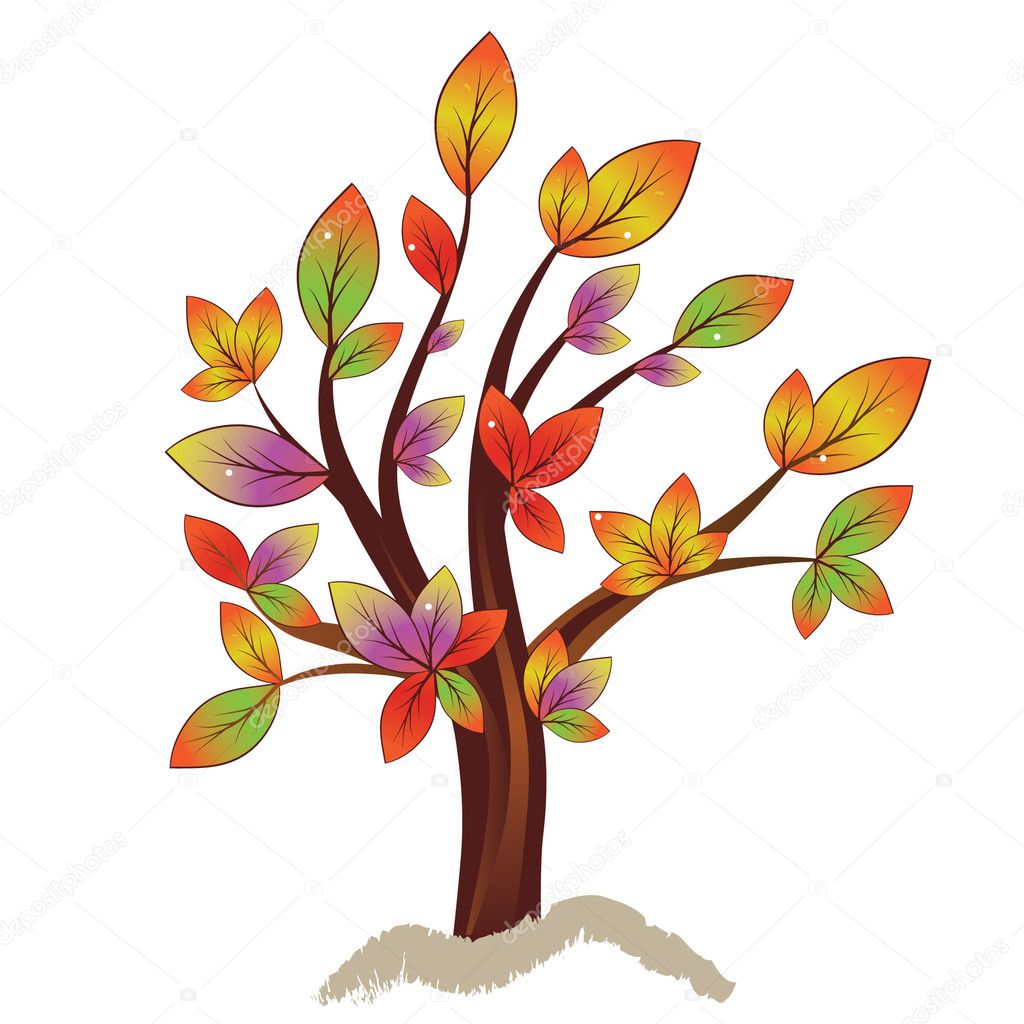 Abstract colorful autumn tree.