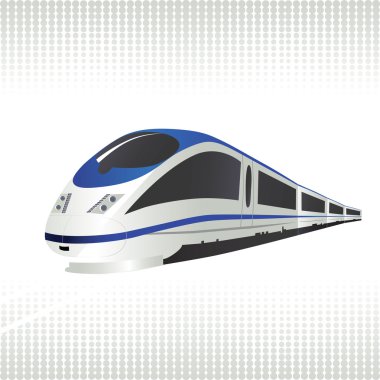 High-speed train on halftone background. clipart