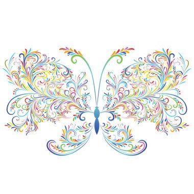 Abstract floral butterfly. Element for design. Vector illustration. clipart