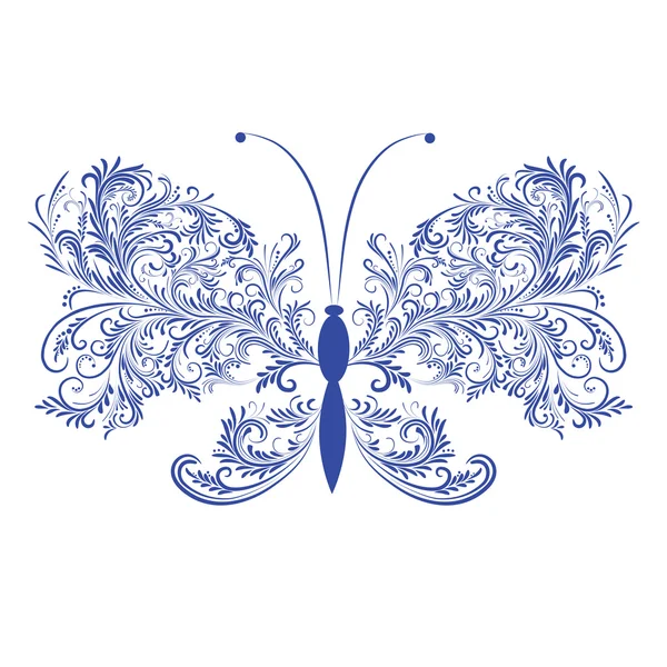 Abstract floral vlinder — Stockvector