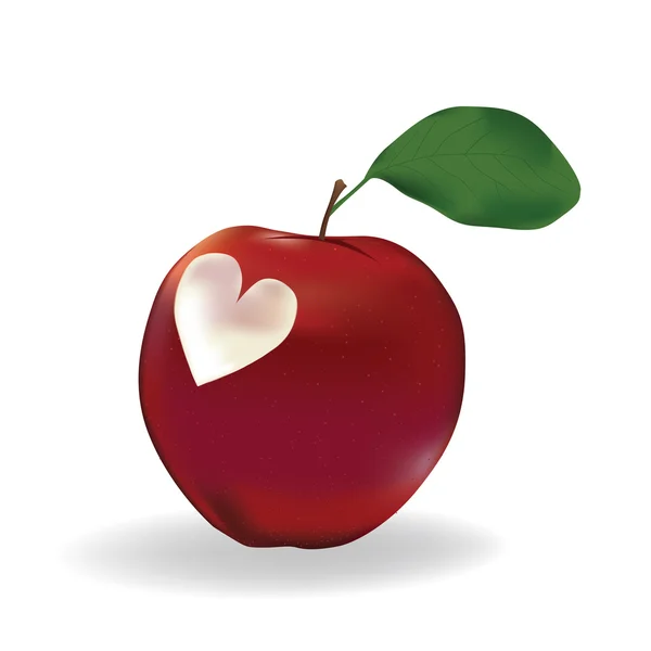 Apple with a heart — Stock Vector