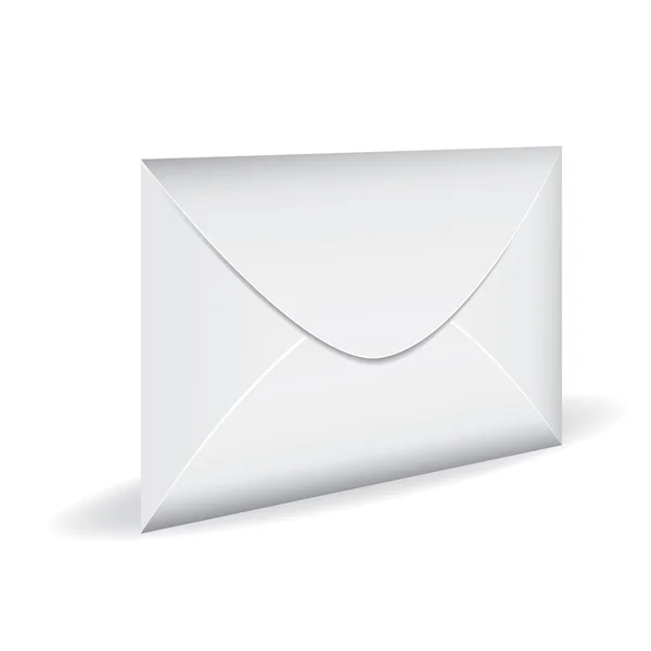 Icône Vectorielle Fermée Enveloppe Courrier Blanc Isolé — Image vectorielle