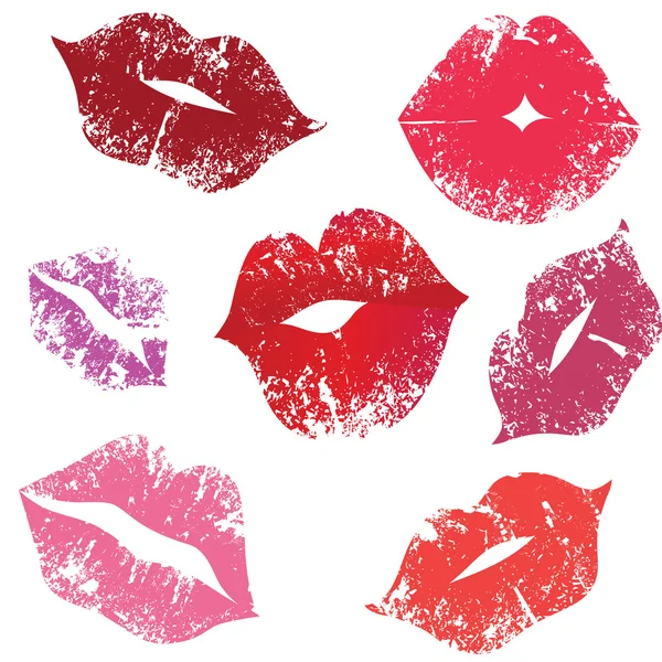 Afdrukken van lippen, kiss — Stockvector