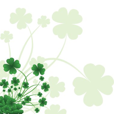 Floral ornate background to St. Patrick's Day with clover. Vector iilustration. clipart