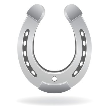 Metallic / silver horseshoe clipart