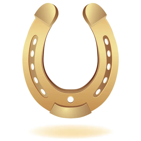 Ferradura Ouro Como Símbolo Fortuna Ilustração Vetorial Elemento Para Design — Vetor de Stock