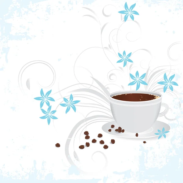 コーヒー穀物コーヒー カップ 写実的なベクトル デザインの要素 イメージには グラデーション メッシュが含まれています — ストックベクタ