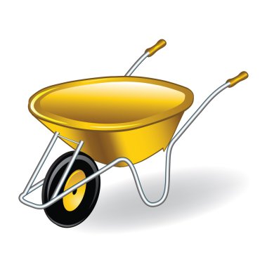 Yellow wheelbarrow clipart