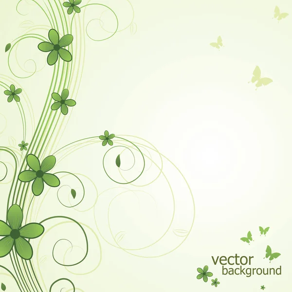 Elvont virágos háttér pillangó — Stock Vector