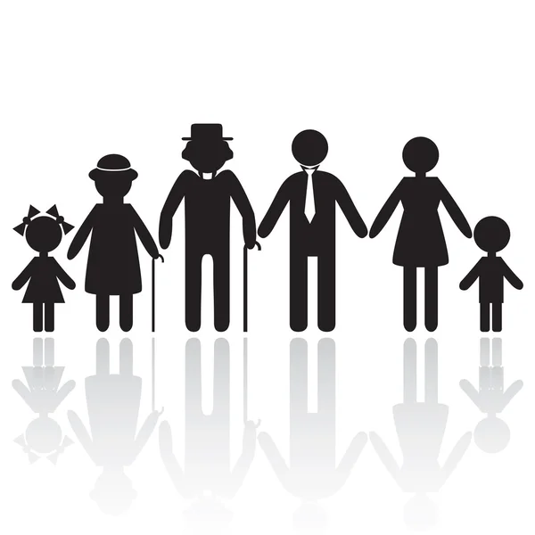 Silhouettes De famille — Image vectorielle