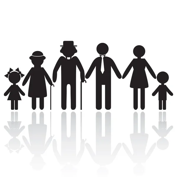 Silhouettes of family — Stock Vector